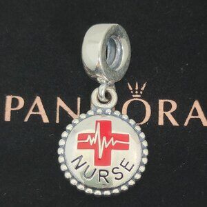 Pandora Nurse Red Cross and Pulse Exclusive Dangle Charm Sterling Silver